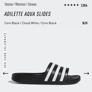 ADIDAS Adilette Aqua Slides Size 6